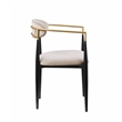 Kenny 21 Inch Dining Chairs Set of 2- Taupe Fabric- Foam Padded- Metal