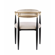 Kenny 21 Inch Dining Chairs Set of 2- Taupe Fabric- Foam Padded- Metal