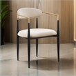 Kenny 21 Inch Dining Chairs Set of 2- Taupe Fabric- Foam Padded- Metal