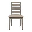 Rie 25 Inch Side Dining Chairs Set of 2- Ladder Back- Padded Fabric Seat