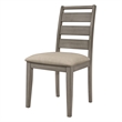 Rie 25 Inch Side Dining Chairs Set of 2- Ladder Back- Padded Fabric Seat