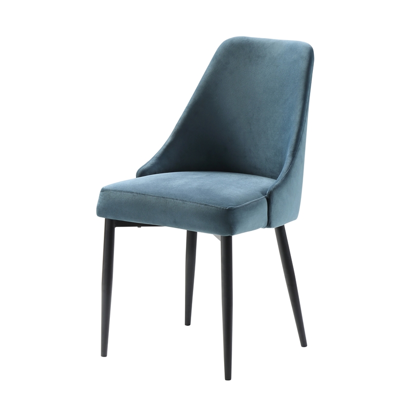 Gene 19 Inch Side Dining Chairs Set of 2- Tall Curved Back- Metal