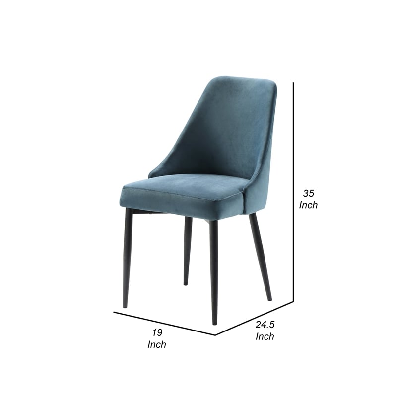 Gene 19 Inch Side Dining Chairs Set of 2- Tall Curved Back- Metal
