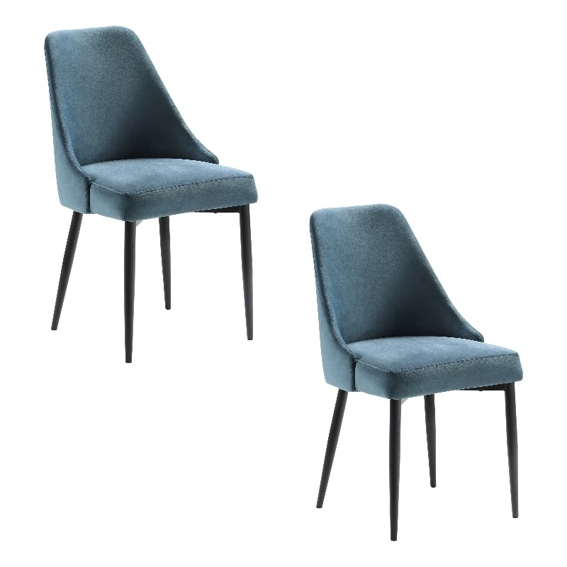 Gene 19 Inch Side Dining Chairs Set of 2- Tall Curved Back- Metal