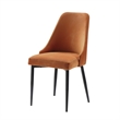 Gene 19 Inch Side Dining Chairs Set of Two- Tall Curved Back- Velvet