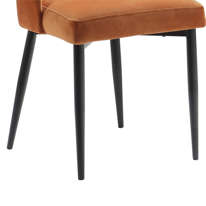 Gene 19 Inch Side Dining Chairs Set of Two- Tall Curved Back- Velvet