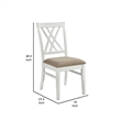 Hyna 19 Inch Side Dining Chairs Set of 2- X Cross Back- Khaki Seat