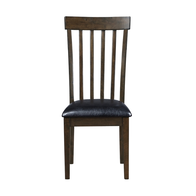 Kyn 18 Inch Side Dining Chairs Set of 2- Slatted Back- Padded Seat