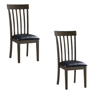 Kyn 18 Inch Side Dining Chairs Set of 2- Slatted Back- Padded Seat