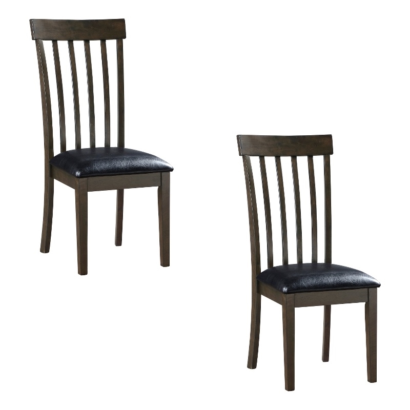 Kyn 18 Inch Side Dining Chairs Set of 2- Slatted Back- Padded Seat