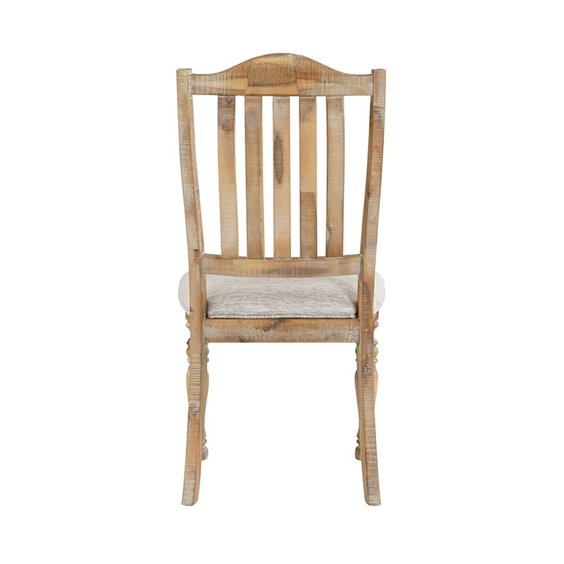 Tia 20 Inch Side Dining Chairs Set of 2- Open Slatted- Turned Feet