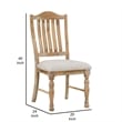 Tia 20 Inch Side Dining Chairs Set of 2- Open Slatted- Turned Feet