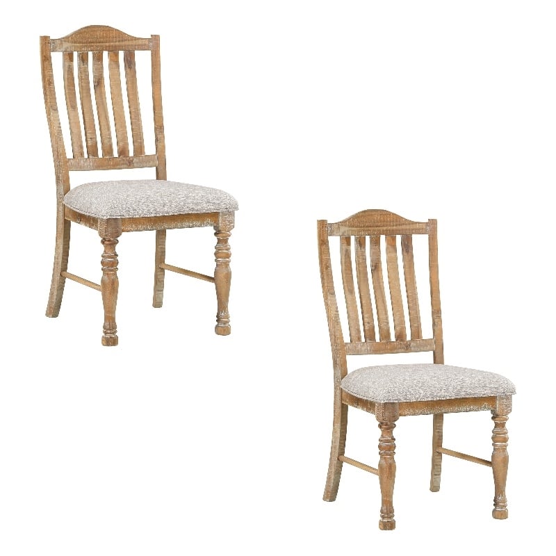 Tia 20 Inch Side Dining Chairs Set of 2- Open Slatted- Turned Feet