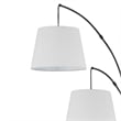 84 Inch Floor Lamp- 3 Tree Style White Drum Shades- Black Metal Finish