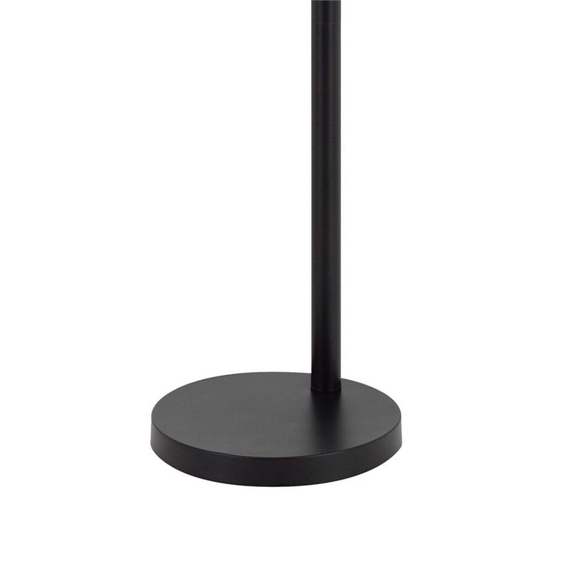 84 Inch Floor Lamp- 3 Tree Style White Drum Shades- Black Metal Finish