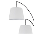 84 Inch Floor Lamp- 3 Tree Style White Drum Shades- Black Metal Finish