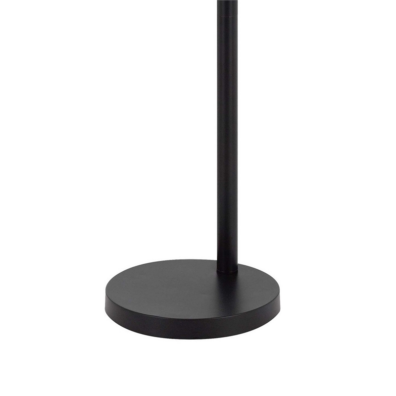 84 Inch Floor Lamp- 3 Tree Style White Drum Shades- Black Metal Finish