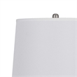 34 Inch Table Lamp Set of 2- White Drum Shade- Glass- Round Metal Base