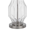 34 Inch Table Lamp Set of 2- White Drum Shade- Glass- Round Metal Base