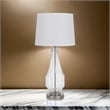 34 Inch Table Lamp Set of 2- White Drum Shade- Glass- Round Metal Base