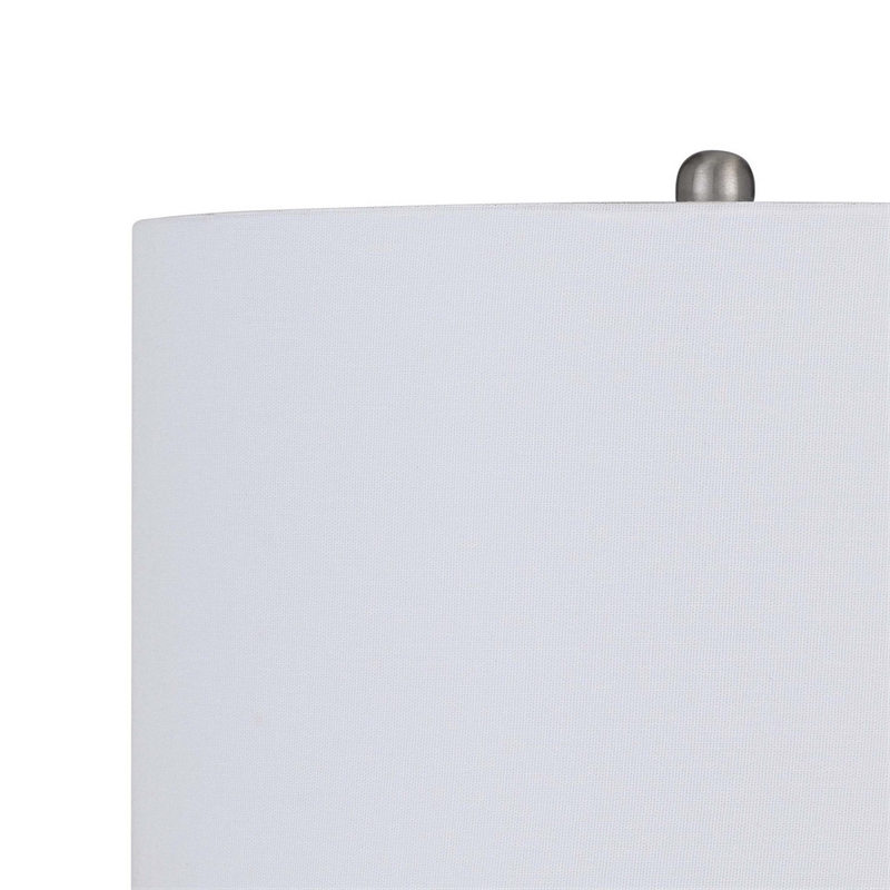 34 Inch Table Lamp Set of 2- White Shade- Glass Vase Shape and Metal Base