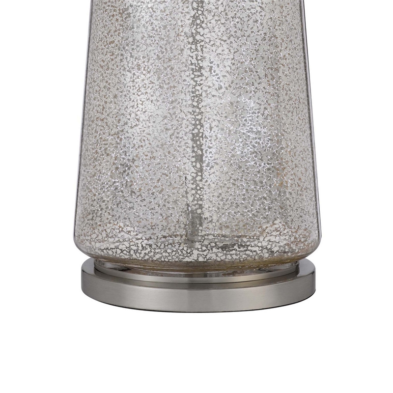 34 Inch Table Lamp Set of 2- White Shade- Glass Vase Shape and Metal Base