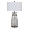 34 Inch Table Lamp Set of 2- White Shade- Glass Vase Shape and Metal Base