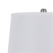 28 Inch Table Lamp Set of 2- White Shade- Elegant Curved Glass- Metal Base