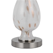 28 Inch Table Lamp Set of 2- White Shade- Elegant Curved Glass- Metal Base