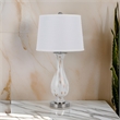 28 Inch Table Lamp Set of 2- White Shade- Elegant Curved Glass- Metal Base