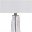 31 Inch Table Lamp Set of 2- White Shade- Tapered Glass Body- Metal Base