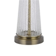 31 Inch Table Lamp Set of 2- White Shade- Tapered Glass Body- Metal Base