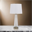 31 Inch Table Lamp Set of 2- White Shade- Tapered Glass Body- Metal Base
