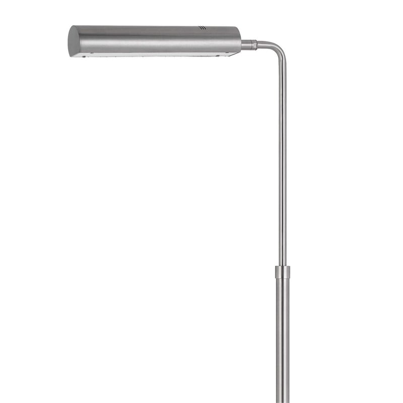 Kime 44-58 Inch Floor Lamp- Adjustable Height- LED- Brushed Steel Finish