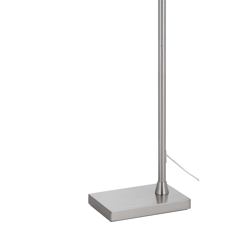 Kime 44-58 Inch Floor Lamp- Adjustable Height- LED- Brushed Steel Finish