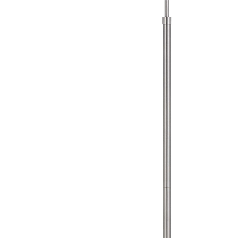 Kime 44-58 Inch Floor Lamp- Adjustable Height- LED- Brushed Steel Finish