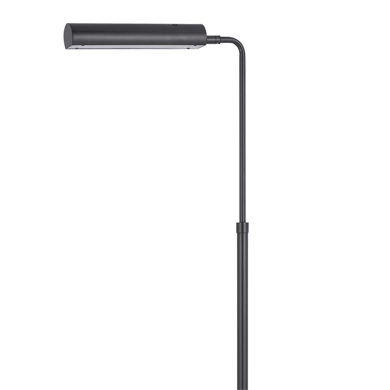 Kime 44-58 Inch Floor Lamp- Adjustable Height- LED- Charcoal Grey Finish
