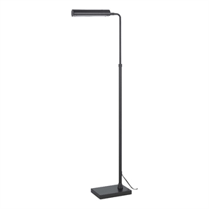 Kime 44-58 Inch Floor Lamp- Adjustable Height- LED- Charcoal Grey Finish