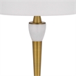 31 Inch Table Lamp with White Drum Shade- Clear Crystal Base- Brass Finish