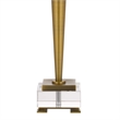 31 Inch Table Lamp with White Drum Shade- Clear Crystal Base- Brass Finish