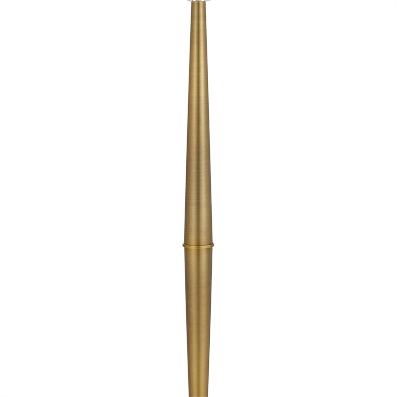 62 Inch Floor Lamp with White Drum Shade- Marble Base- Crystal- Brass