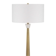 62 Inch Floor Lamp with White Drum Shade- Marble Base- Crystal- Brass