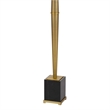 62 Inch Floor Lamp with White Drum Shade- Marble Base- Crystal- Brass