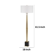 62 Inch Floor Lamp with White Drum Shade- Marble Base- Crystal- Brass