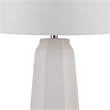 Niu 30 Inch Table Lamp Set of 2- Drum Shade- Sandy White Ceramic Prism Base