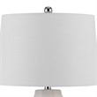 Niu 30 Inch Table Lamp Set of 2- Drum Shade- Sandy White Ceramic Prism Base