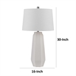 Niu 30 Inch Table Lamp Set of 2- Drum Shade- Sandy White Ceramic Prism Base