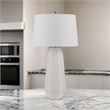 Niu 30 Inch Table Lamp Set of 2- Drum Shade- Sandy White Ceramic Prism Base