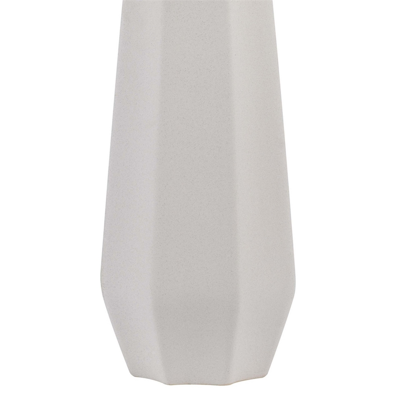 Niu 30 Inch Table Lamp Set of 2- Drum Shade- Sandy White Ceramic Prism Base