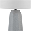 Niu 30 Inch Table Lamp Set of 2- Drum Shade- Stone Gray Ceramic Prism Base
